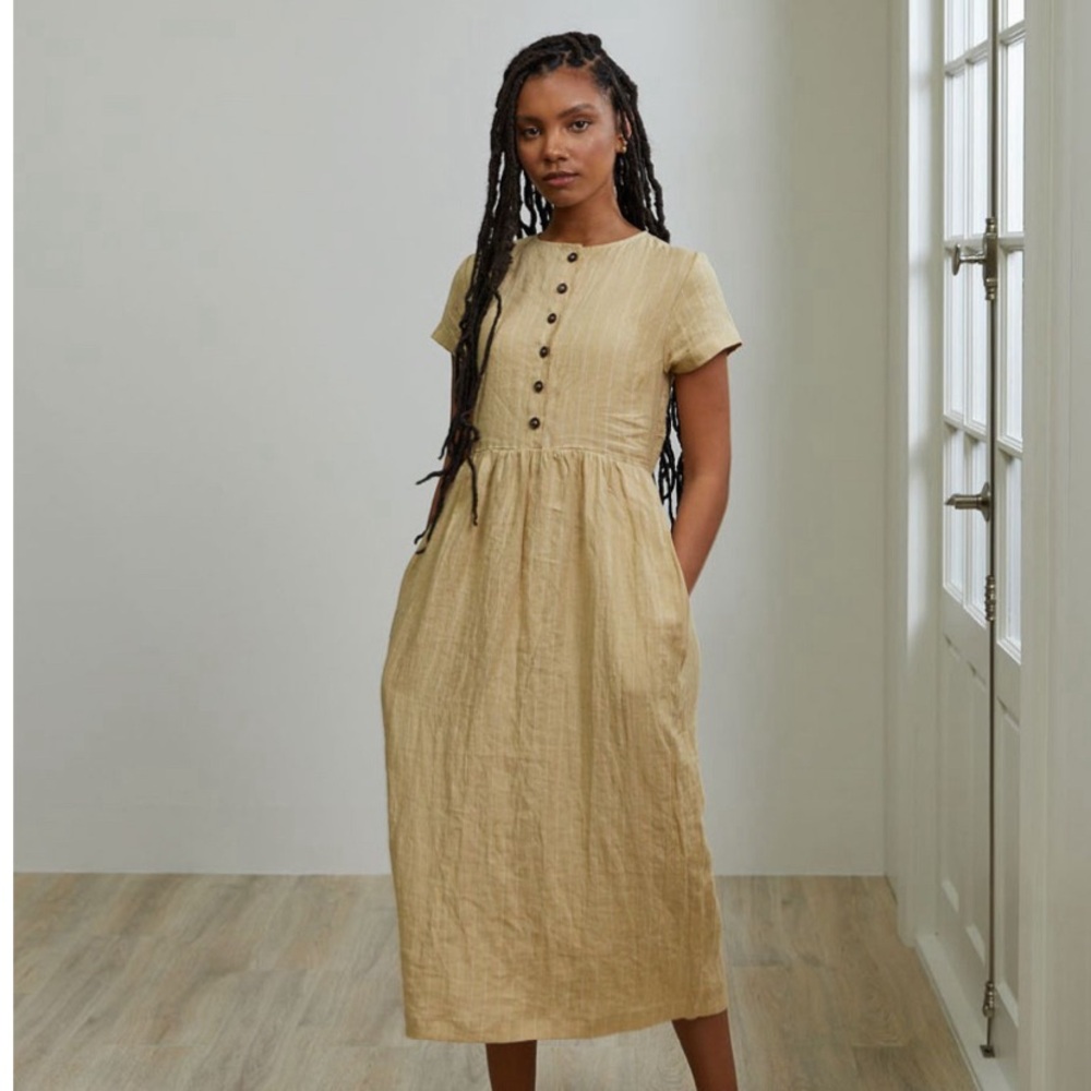 Pyne & Smith No 16 in Crème Stripe Sz S EUC